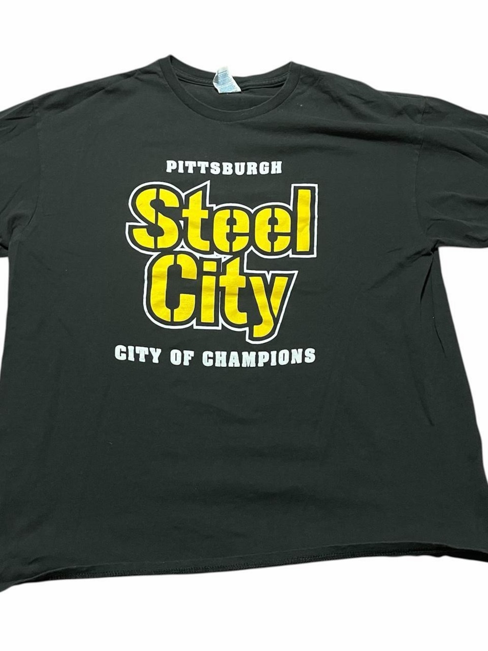 Pittsburgh Steel City Graphic T-Shirt Black & Yellow Size XL Pirates Steelers